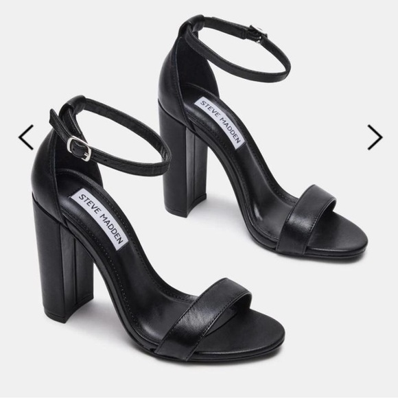 Steve Madden Black Block Heel Sandals - Picture 1 of 6